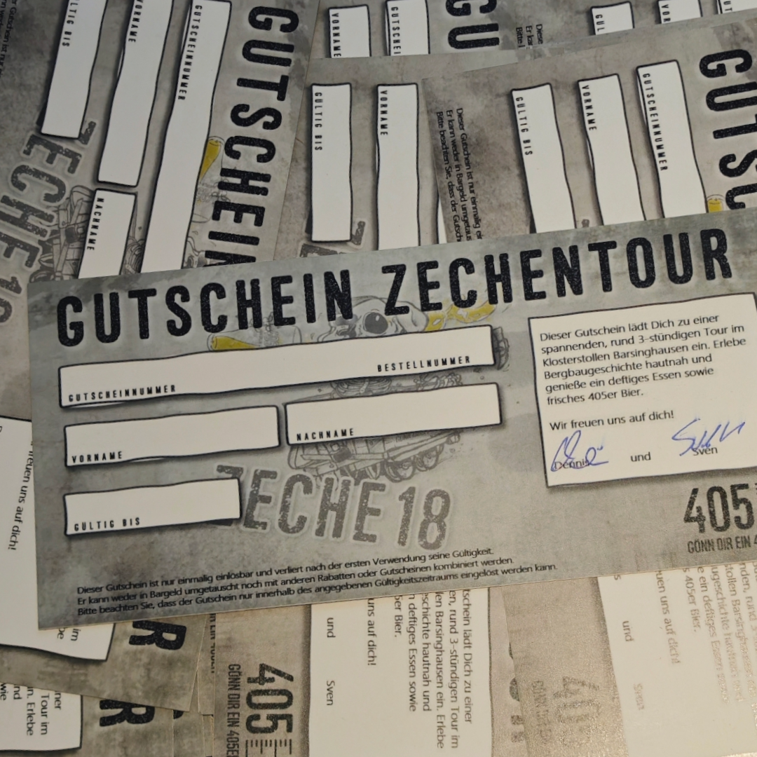 Physischer Gutschein - Zechentour