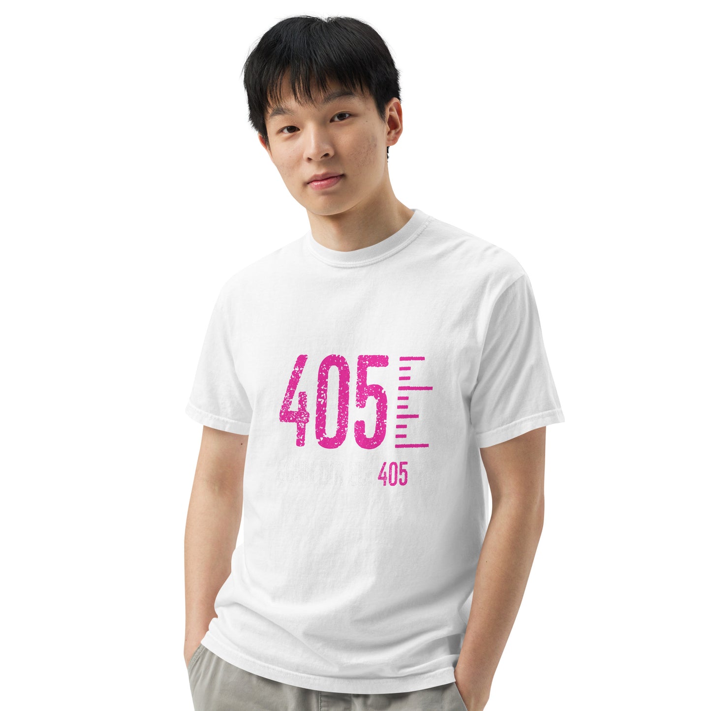 405er T-Shirt mit pinkem Logo